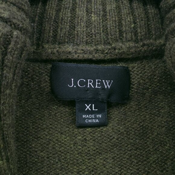 J.Crew Sweater Green XL Merino Wool Blend Speckled Shawl Collar Rugged Men - Picture 2 of 15